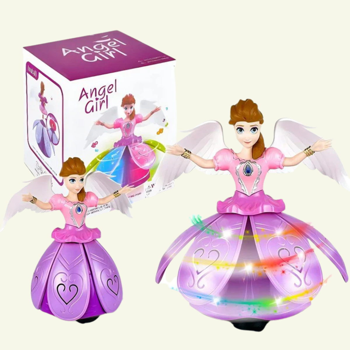 360° Spinning Princess Musical Dancing Angel Doll with LED Lights and Music